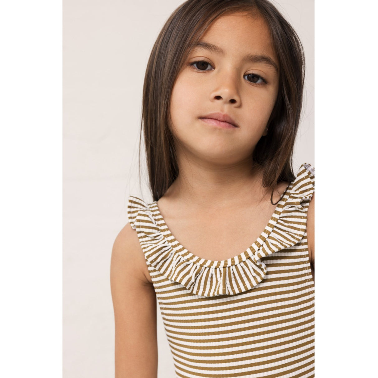 MarMar Seersucker Swim Dark Bronze Stripe Swilla Bathing Suit
