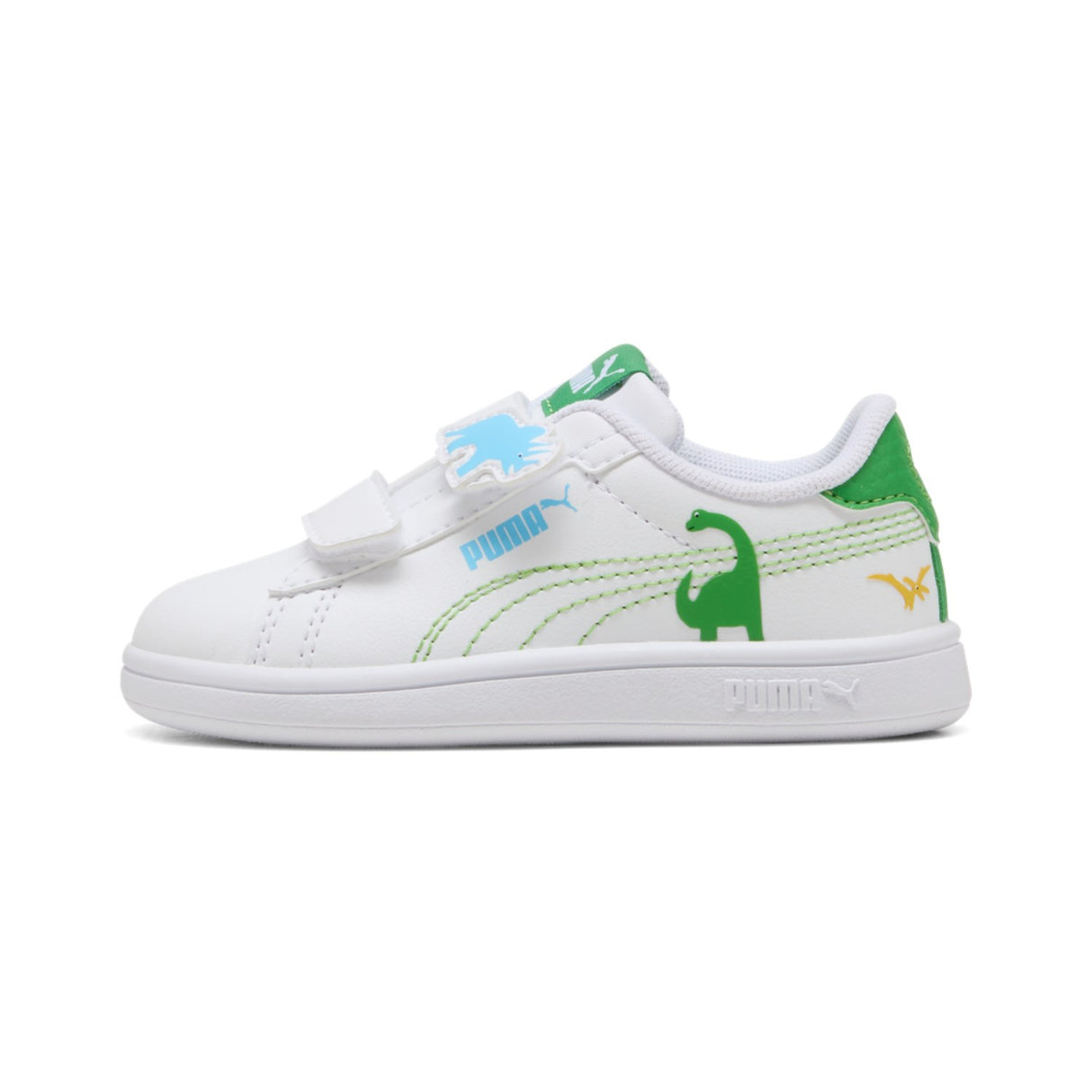 Puma White-Green Fruit-Vibrant Blue Puma Smash 3.0 Dino V Inf