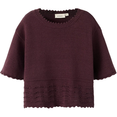 Lil'Atelier Catawba Grape Nmflola Ss Knit Top Lil