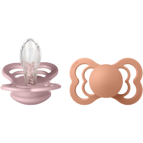 Bibs Pink Plum/Peach Pacifier Supreme 2-Pack Silicone
