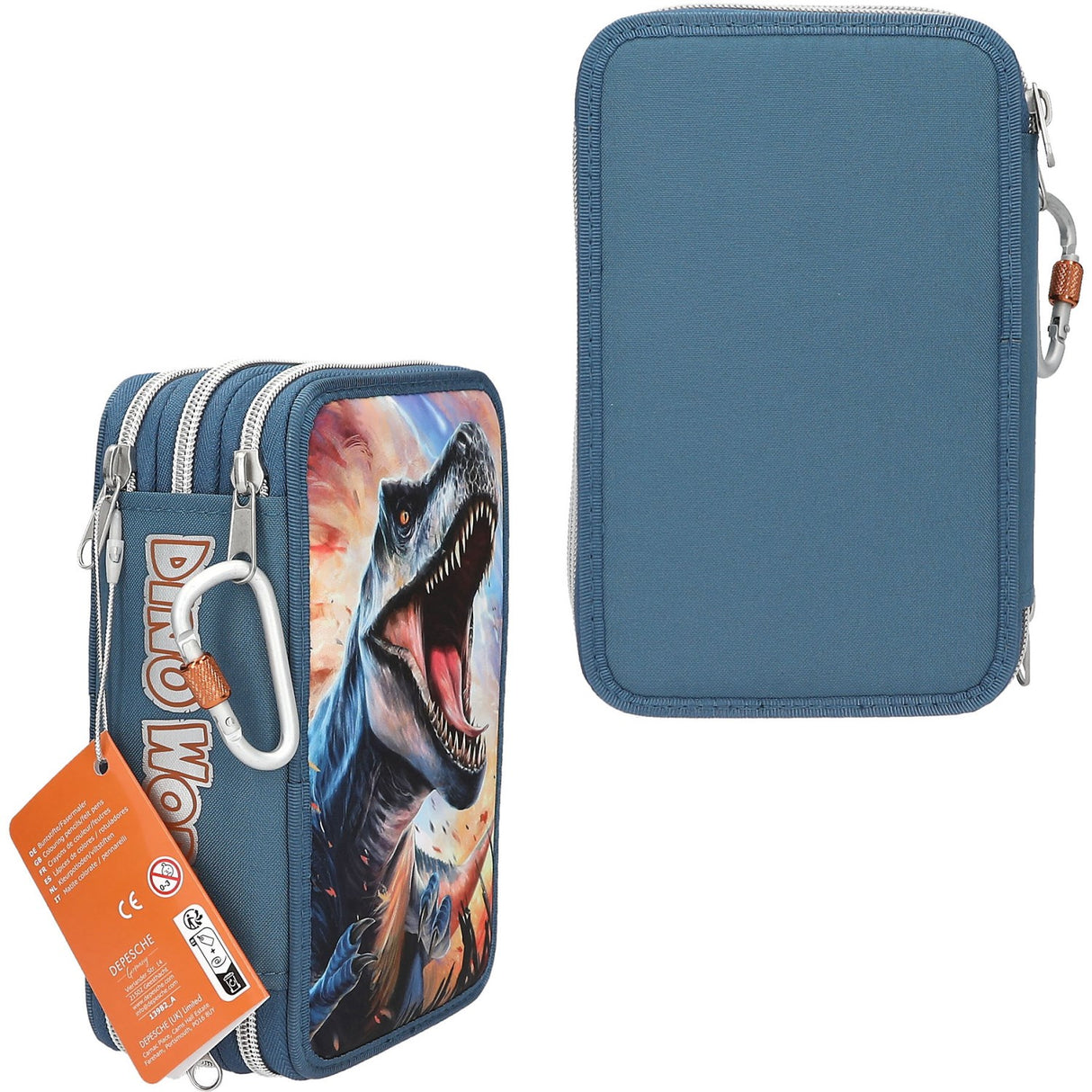 Dino World Triple Pencil Case