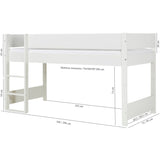 Manis-h White Huxie Halvhøj Bed - 200 Cm
