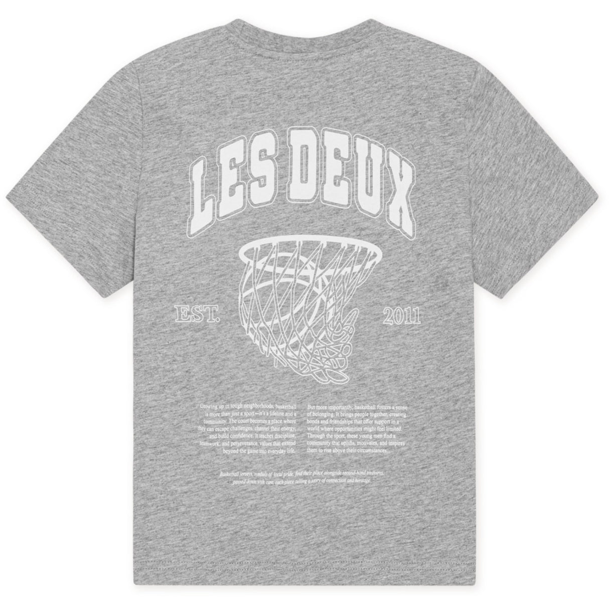 Les Deux Kids Grey Melange Hoop T-Shirt