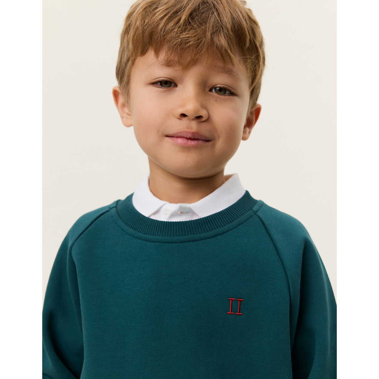 Les Deux Kids Sea Moss Green Norregaard Contrast Sweatshirt
