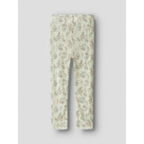 Name It Snow White Flowers + Leafs Nmfwang Wool Needle Leggings Noos