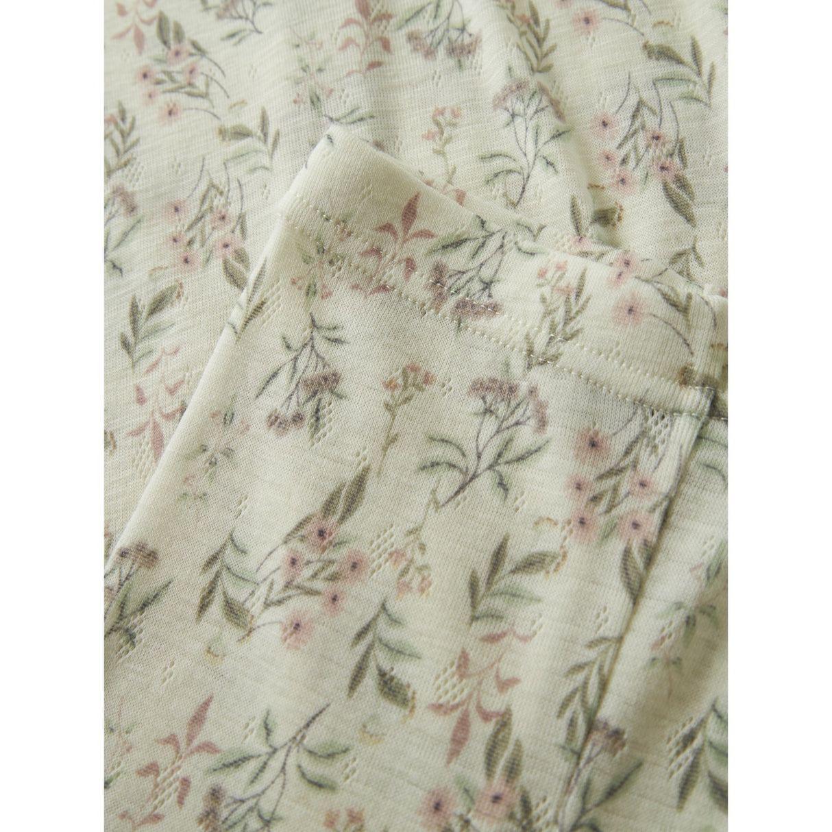 Name It Snow White Flowers + Leafs Nmfwang Wool Needle Leggings Noos