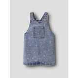 Name It Medium Blue Denim Flower Nmfrosa Short Dnm Bibskirt 3555-On Noos