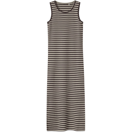 Name It Black Coffee W. Peyote Nkfsuraja Xsl Sl Maxi Dress Noos