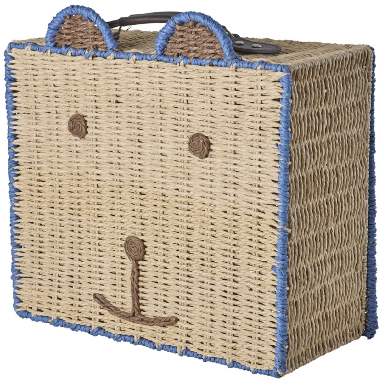 Rice Paper Rope Suitcase In Bear Shape With Blue Details