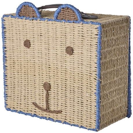 Rice Paper Rope Suitcase In Bear Shape With Blue Details