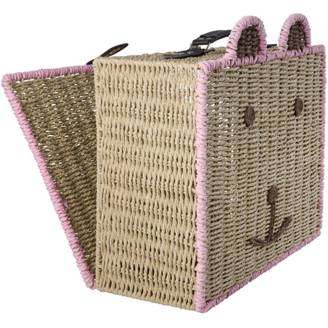 Rice Paper Rope Suitcase In Bear Shape With Pink Details