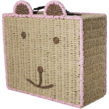 Rice Paper Rope Suitcase In Bear Shape With Pink Details