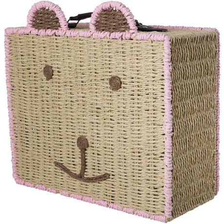 Rice Paper Rope Suitcase In Bear Shape With Pink Details