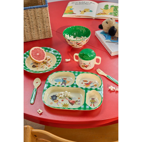 Rice Melamine Kids Bowl With Hero Print - Green - 250 Ml