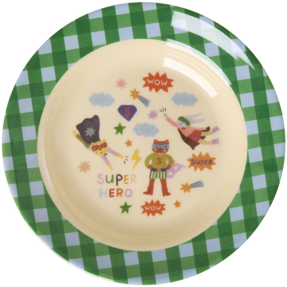 Rice Melamine Kids Bowl With Hero Print - Green - 250 Ml