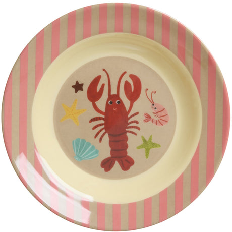 Rice Melamine Kids Bowl With Coral Ocean Print - 250 Ml