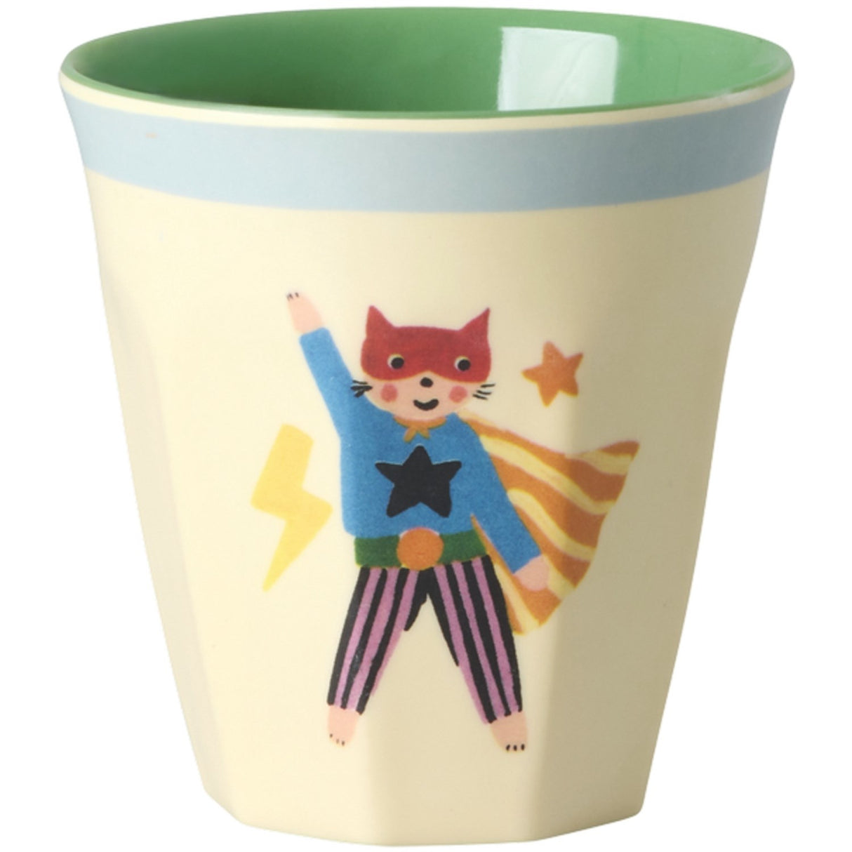 Rice Melamine Kids Cup With Hero Print - Green - Small - 6 Pack - 160 Ml