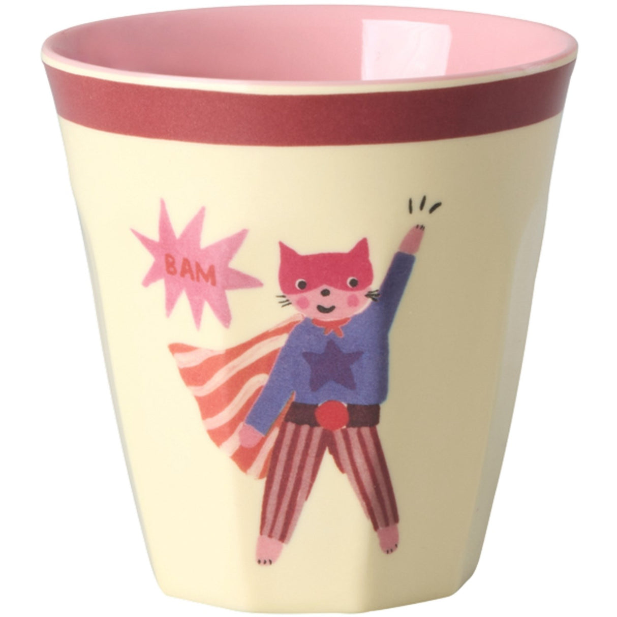Rice Melamine Kids Cup With Hero Print - Pink - Small - 6 Pack - 160 Ml