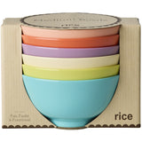 Rice Melamine Medium Bowl In Asst. Glory Days Colors - 6 Pack - 700 Ml