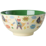Rice Melamine Bowl With Hero Print - Medium - Green - 700 Ml