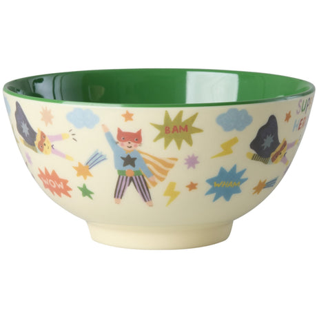 Rice Melamine Bowl With Hero Print - Medium - Green - 700 Ml