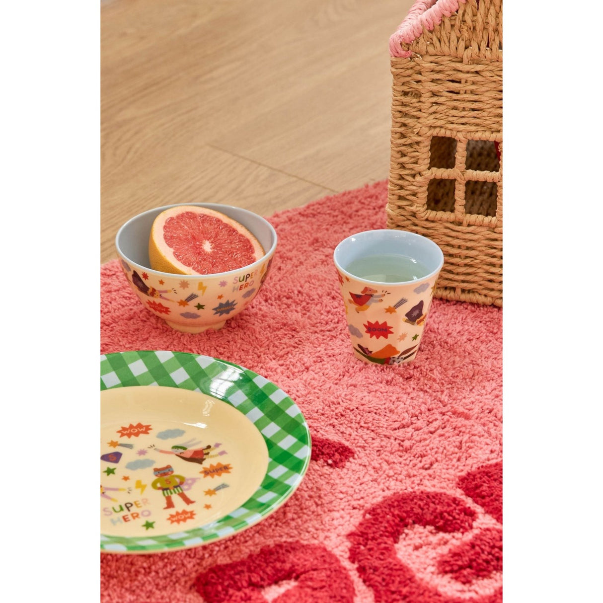 Rice Melamine Bowl With Hero Print - Small - Soft Blue - 300 Ml