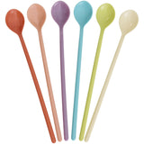 Rice Melamine Latte Spoons In Asst. Glory Days Colors - Set Of 6