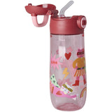 Rice Plastic Kids Drinking Bottle With Hero Print - Pink - 550 Ml
