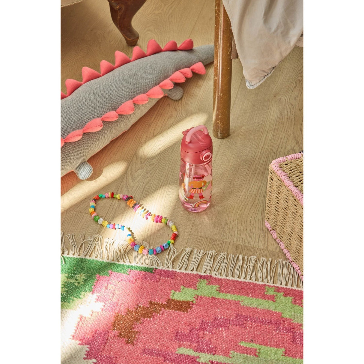 Rice Plastic Kids Drinking Bottle With Hero Print - Pink - 550 Ml