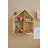 Rice Paper Rope Shelf In House Shape With Pink Details