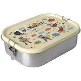 Rice Stainless Steel Lunchbox With Moveable Divider And Hero Print - Cream - Large - 1400 Ml