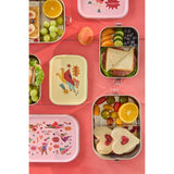 Rice Stainless Steel Lunchbox With Moveable Divider And Hero Print - Pink - Large - 1400 Ml