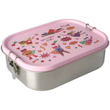Rice Stainless Steel Lunchbox With Moveable Divider And Hero Print - Pink - Large - 1400 Ml