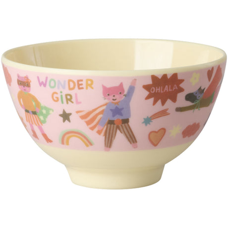 Rice Melamine Bowl With Hero Print - Small - Pink - 300 Ml