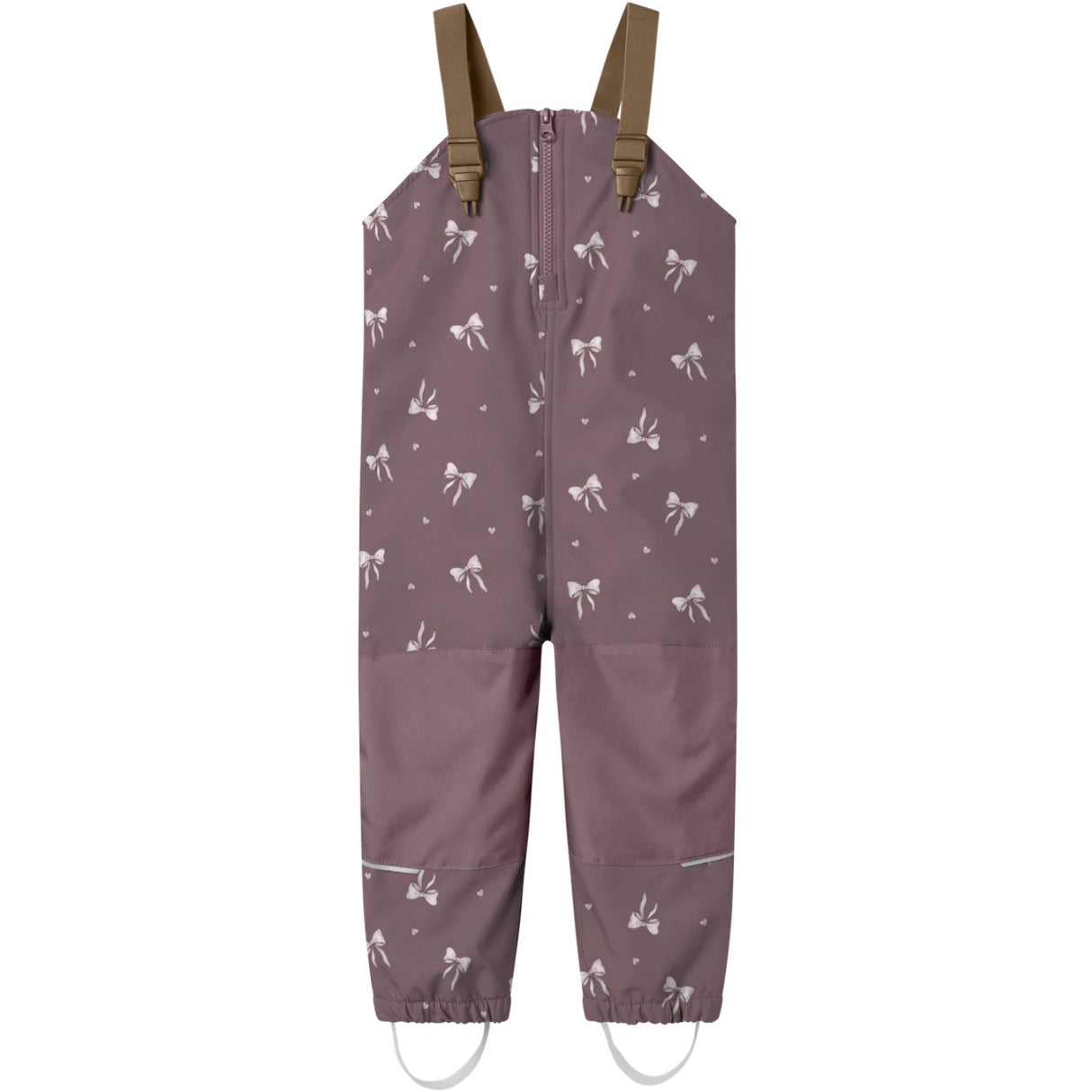 Name It Wistful Mauve Heart Bow Nmfalfa08 Softshell Bib Pants AOP Fo