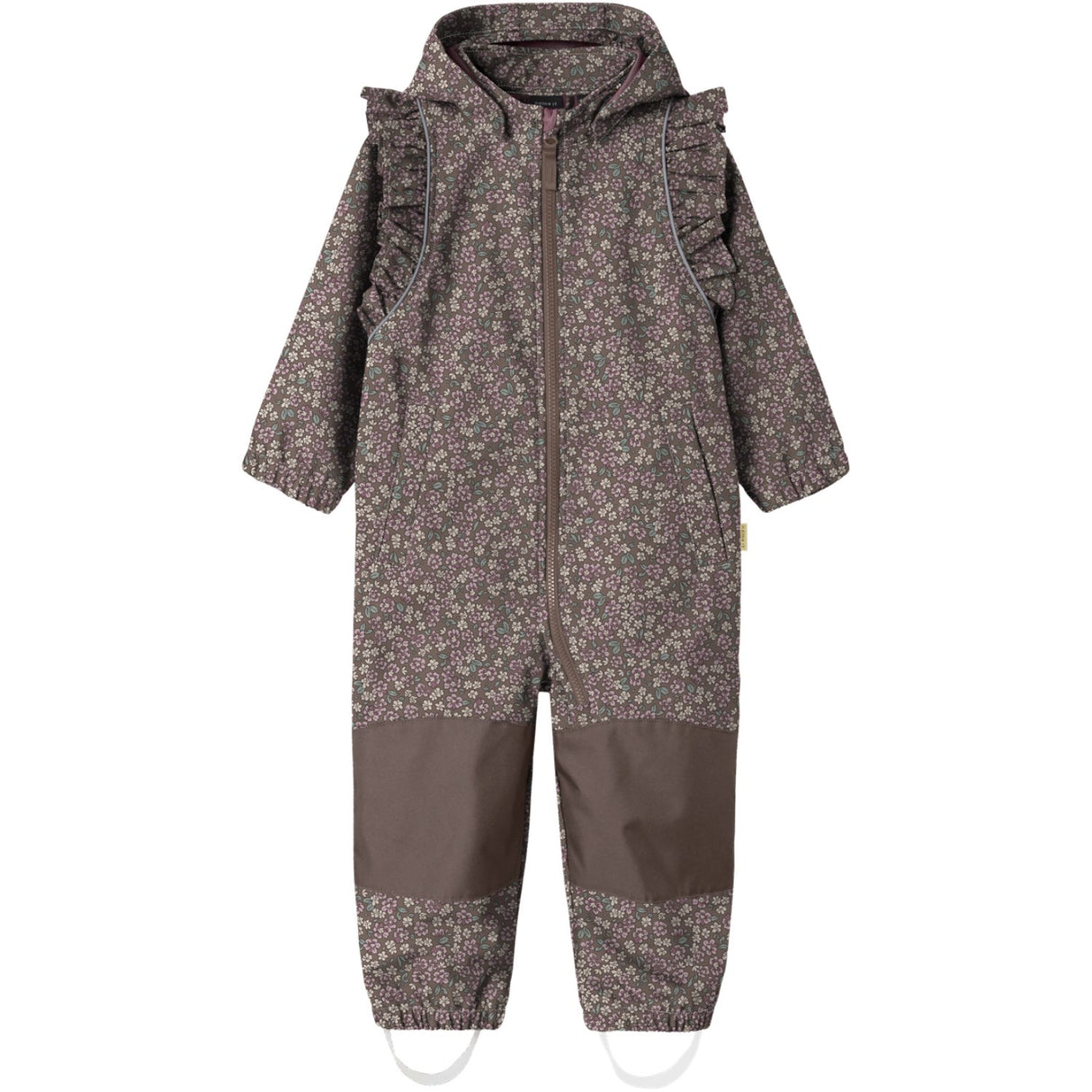 Name It Brown Lentil Flower Field Nmfalfa08 Softshell Suit Frill AOP Fo