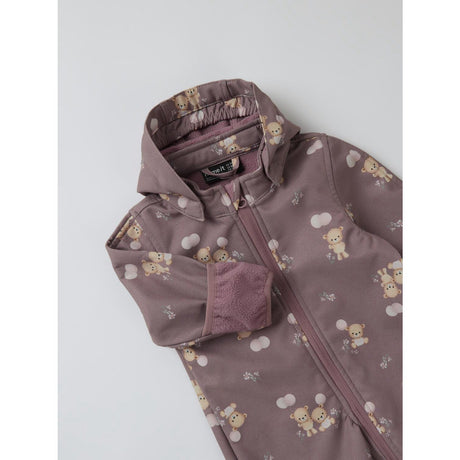 Name It Wistful Mauve Balloon Teddy Nbfalfa08 Softshell Suit AOP Fo