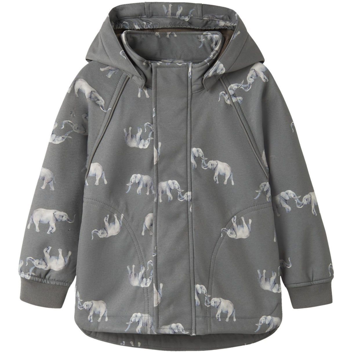 Name It Quiet Shade Elephant Nmmalfa08 Softshell Jacket AOP Fo1