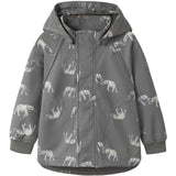 Name It Quiet Shade Elephant Nmmalfa08 Softshell Jacket AOP Fo1