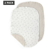 Sebra Beige Sophora Leaves Changing Mat Towels 2-Pack Muslin