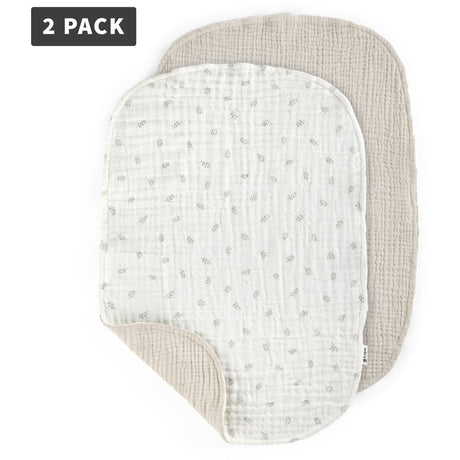 Sebra Beige Sophora Leaves Changing Mat Towels 2-Pack Muslin