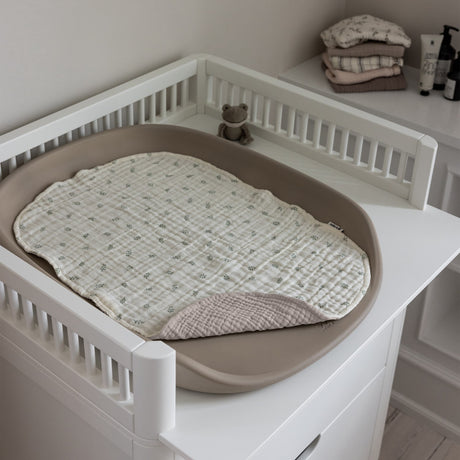 Sebra Beige Sophora Leaves Changing Mat Towels 2-Pack Muslin