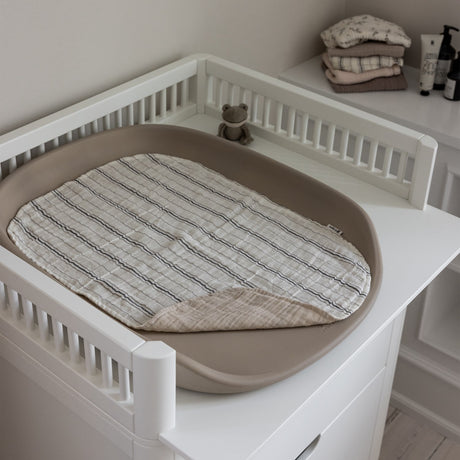 Sebra Beige Stripe Changing Mat Towels 2-Pack Muslin