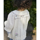 Fliink Sandshell Dobby Ss Rose Embr Blouse