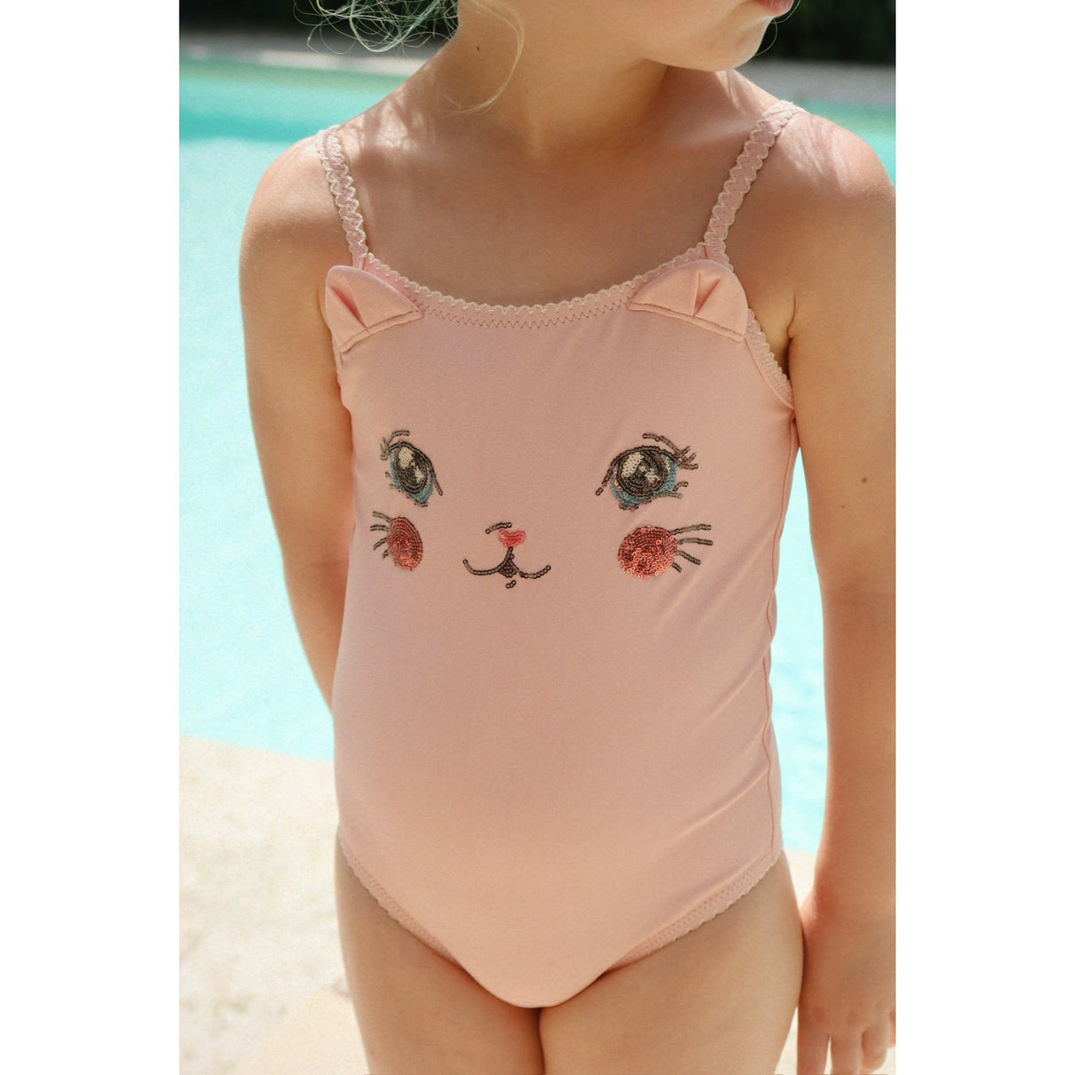 Konges Sløjd Powder Pink Kitty Swimsuit Grs