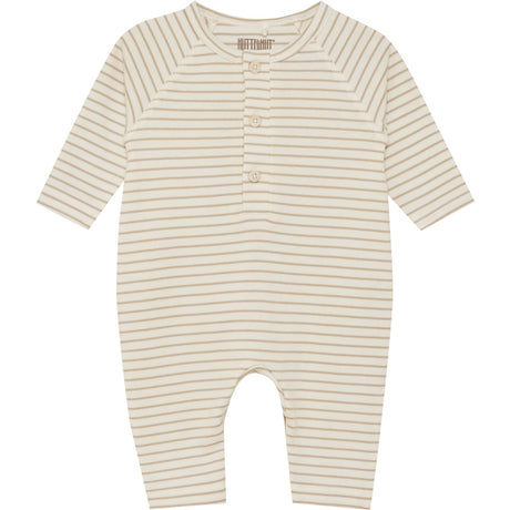 Huttelihut White Pepper Romper Ls Yd Stripe