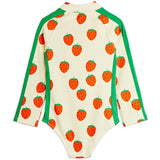 Mini Rodini Off-white Strawberries AOP Ls Uv Swimsuit