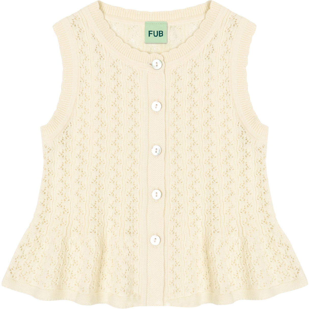 FUB Ecru Pointelle Top