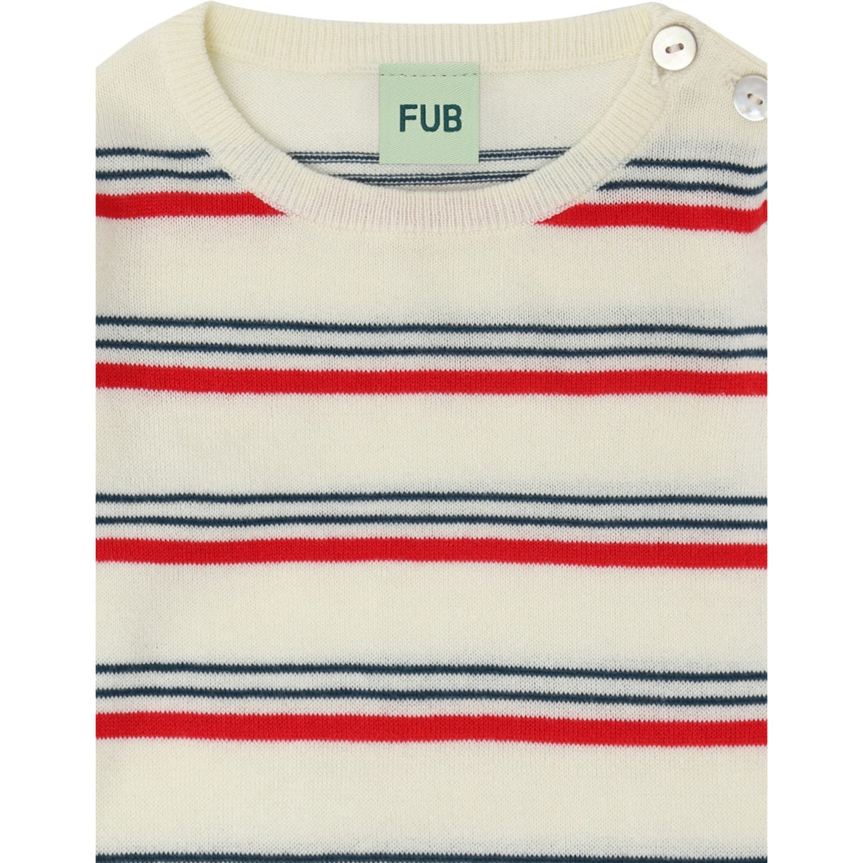 FUB Ecru/Red Baby LS Body