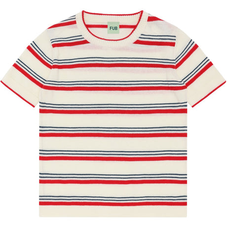 FUB Ecru/Red Striped T-shirt